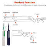 2x One Click Fiber Optic Cleaner Pen LC MU 1.25 SC ST FC 2.5 800 Clean NBN Tools