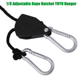 1/8" 1/4" Adjustable Rope Ratchet Heavy Duty Grow Light Reflector Hanger