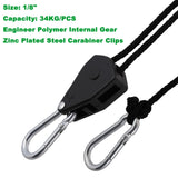 1/8" 1/4" Adjustable Rope Ratchet Heavy Duty Grow Light Reflector Hanger