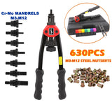 1660pcs Nutsert Tool Kit Rivnut Riveter Rivet Nut Gun