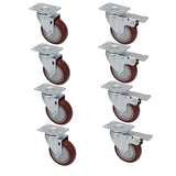Heavy Duty 4" PU Swivel Swivel Casters Trolly Bench Wheels Castors W/Brake