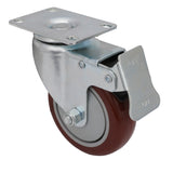 Heavy Duty 4" PU Swivel Swivel Casters Trolly Bench Wheels Castors W/Brake