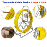 4.5mm 100M Traceable Cable Duct Rodder Snake Copper trace Wire Telstra NBN Tool