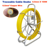 6mm 100M Traceable Cable Duct Rodder Snake Copper trace Wire Telstra NBN Tools