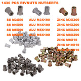 1430pcs Rivnut Rivet Nut Riveter Nutsert Gun Tool Kit