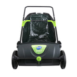 21 Inch Push Lawn Sweeper Garden Sweeper Leaf Grass Catcher Adjustable Height