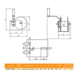Professional 2000lbs / 900kgs Worm Winch Worm Gear Drive Non-Brake 41:1 Ratio
