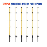 20X Tread In Fiberglass Electric Fence Posts Adjustable Insulators Post