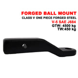 4500KG Forged Ball Mount 2" Drop  2" x 2"  Hitch Tow Bar Tongue 70mm Tow Ball