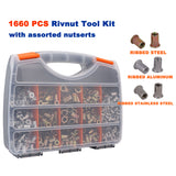 Up To 1660pcs Rivet Gun Rivnut Riveter Thread Nutsert Kit