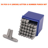 36 pcs Letter Number Stamp Punch Set HRC60 Hardened Ball Bearing Steel 2mm - 8mm