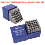 36 pcs Letter Number Stamp Punch Set HRC60 Hardened Ball Bearing Steel 2mm - 8mm
