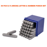36 pcs Letter Number Stamp Punch Set HRC60 Hardened Ball Bearing Steel 2mm - 8mm