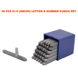 36 pcs Letter Number Stamp Punch Set HRC60 Hardened Ball Bearing Steel 2mm - 8mm