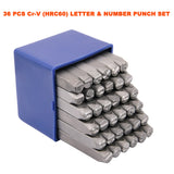 Cr-V 6MM 36 pcs Letter Number Stamp Punch Set HRC 60 Hardened Ball Bearing Steel