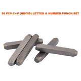 Cr-V 6MM 36 pcs Letter Number Stamp Punch Set HRC 60 Hardened Ball Bearing Steel