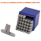 Cr-V 6MM 36 pcs Letter Number Stamp Punch Set HRC 60 Hardened Ball Bearing Steel