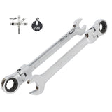 6-22 mm Metric 15 pcs Trade Grade Ratchet Flex Single Way Gear Spanner Set CR-V