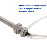 100-300mm Float Switch Sensor Dual Single Vertical Stainless Liquid Water level