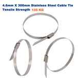 Heavy Duty Stainless Steel Cable Tie Gun + 200 Pcs SS304 Cable tie 4.6mm x 300mm