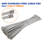 Marine Grade 304 Stainless Steel Cable Ties W: 4.6mm 7.9mm L: 200mm to 1000mm