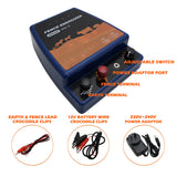 45KM 4.8J Electric Fence Energiser Energizer IPX6 12V Battery 220-240V Adaptor
