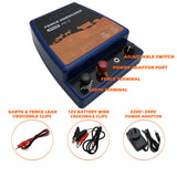 30KM 3.5J Electric Fence Energiser Energizer IPX6 12V Battery 220-240V Adaptor