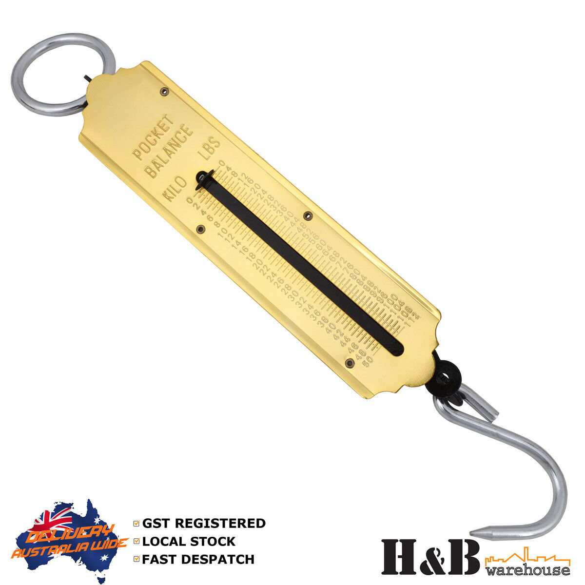 50Kg Steel Spring Balance Weighing hanging Scale Pocket Scales H&B
