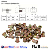 M4 X 100 Nutserts Rivet Nuts Flange Blind Rivnuts Zinc Plated Steel Nut Nutsert