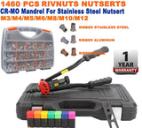 1460pcs Rivnut Rivet Nut Riveter Nutsert Gun Tool Kit