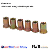 M10 X 50 Nutserts Rivet Nuts Flange Blind Rivnuts Zinc Plated Steel Nut Nutsert