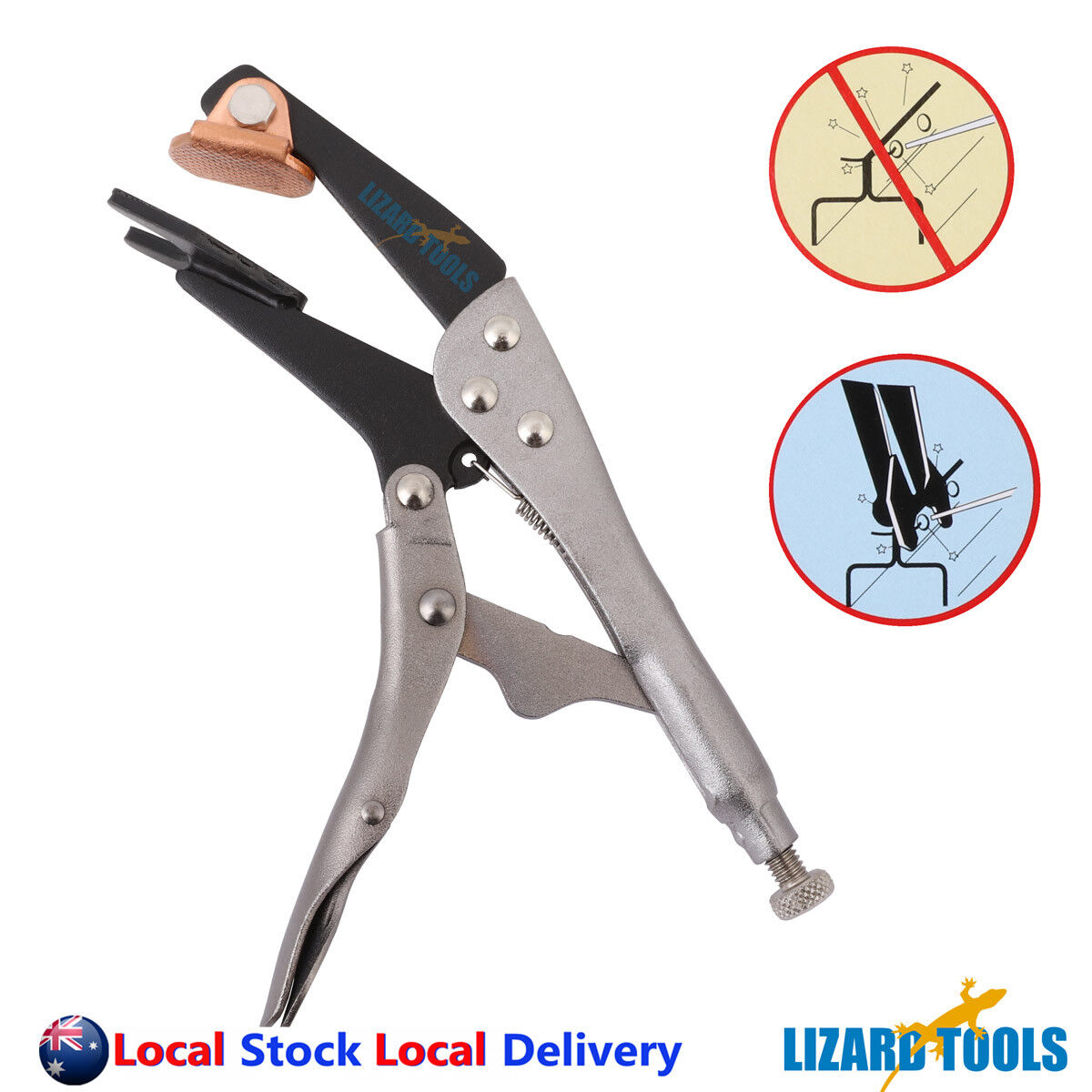 Plug Weld Pliers Clamp Plugweld Welding Tool Fork Jaw Copper Pad Chrom