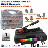 1660pcs Nutsert Tool Kit Rivnut Riveter Rivet Nut Gun