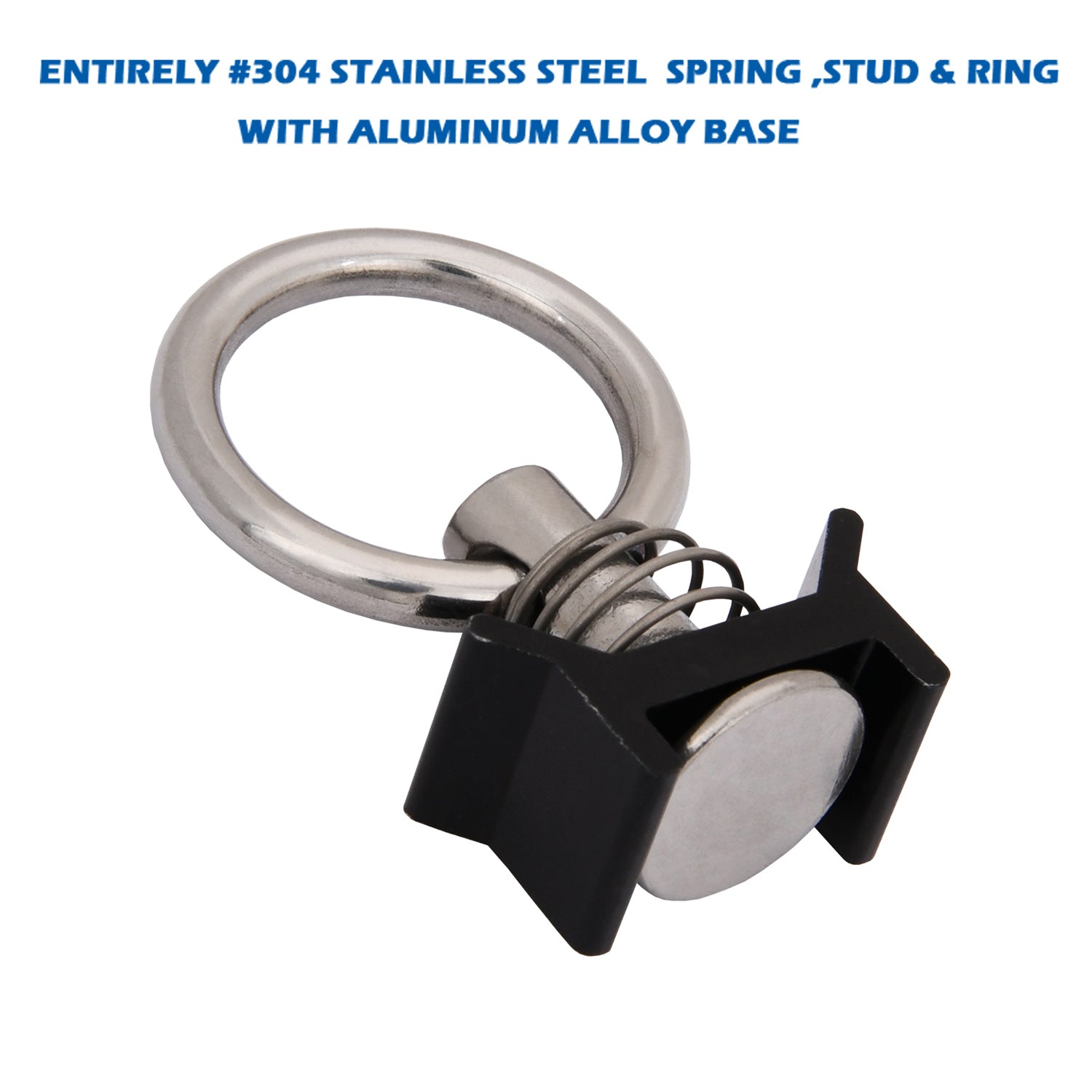 8x Anchor Track L Track Fitting Rings-#304 Stainless Steel (Stud-Ring -Spring)