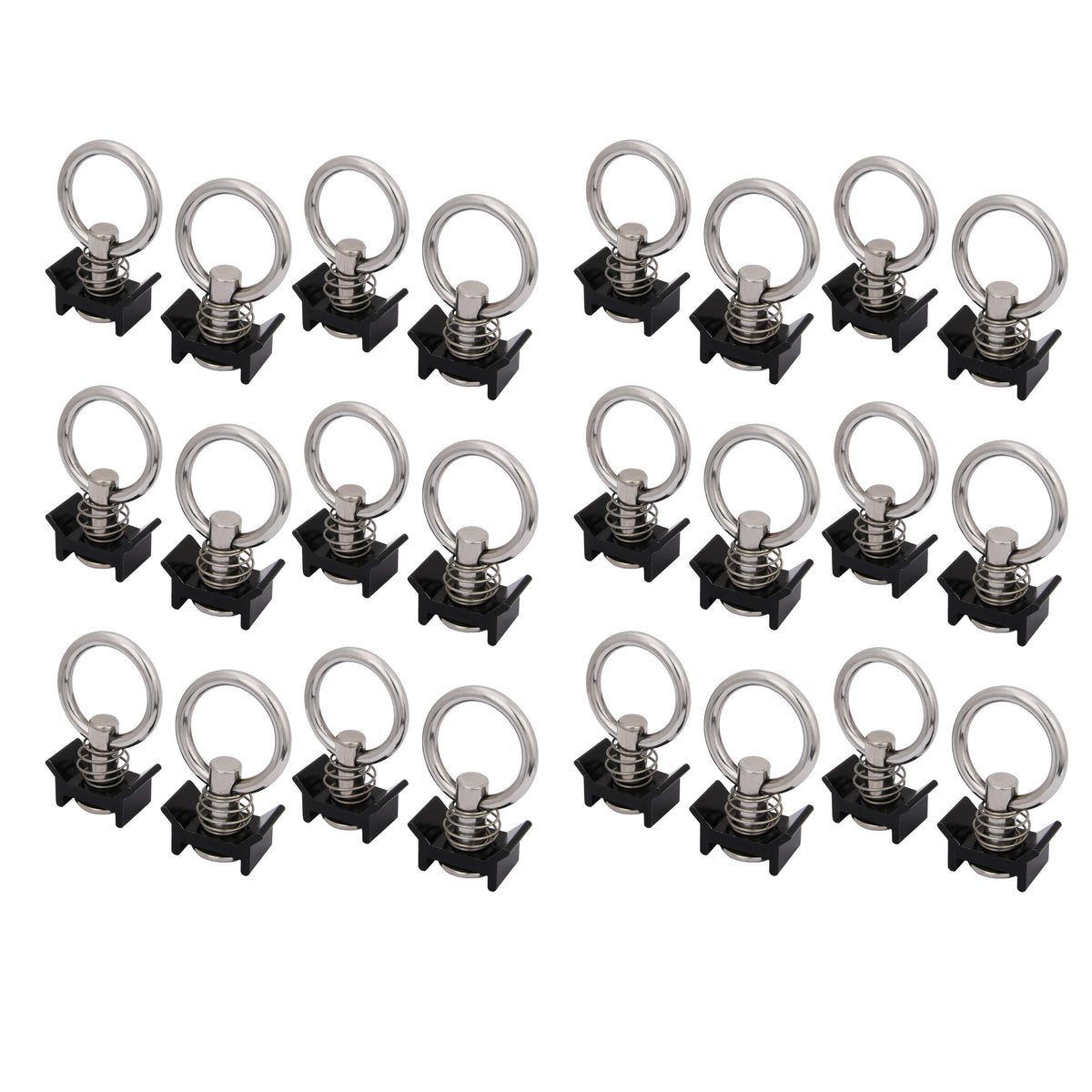 24x Anchor Track L Track Fitting Rings-#304 Stainless Steel (Stud-Ring -Spring)