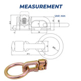 2Pcs L Track Anchor Track Rail Double Stud Fitting w/rings BS 2720 KG / 6000 lbs