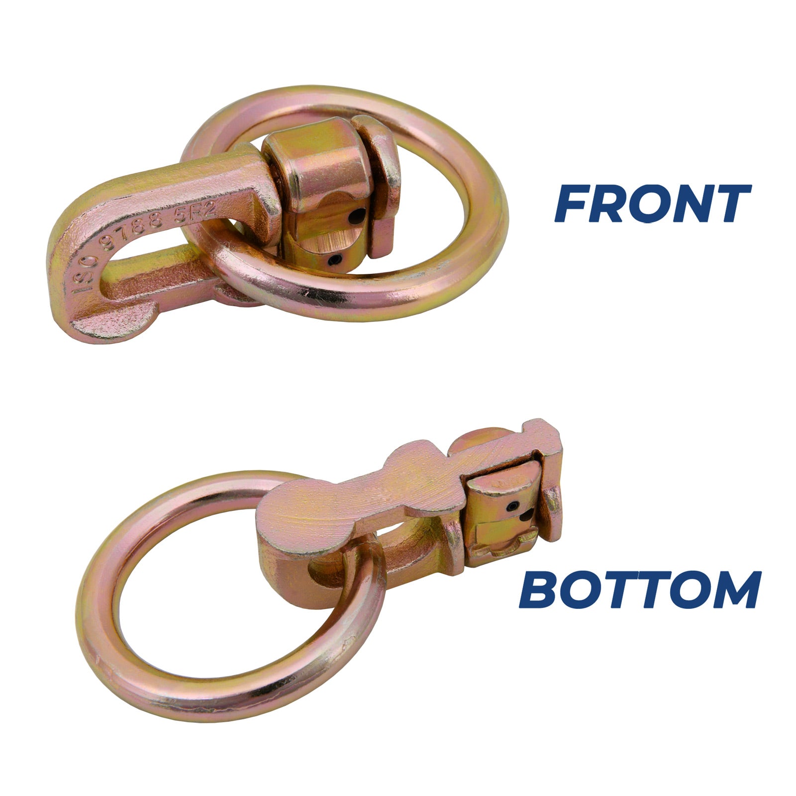 4Pcs L Track Anchor Track Rail Double Stud Fitting w/rings BS 2720 KG / 6000 lbs