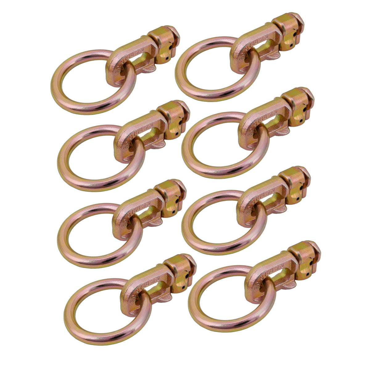 8Pcs L Track Anchor Track Rail Double Stud Fitting w/rings BS 2720 KG / 6000 lbs