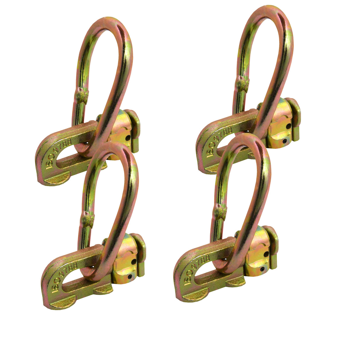 4Pcs L Track Anchor Track Rail Double Stud Fitting w / Pear ring BS 5000 lbs