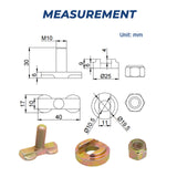 2X Anchor Track L Track Threaded Bolt Double Stud Fitting Bolt Down Anchor Point