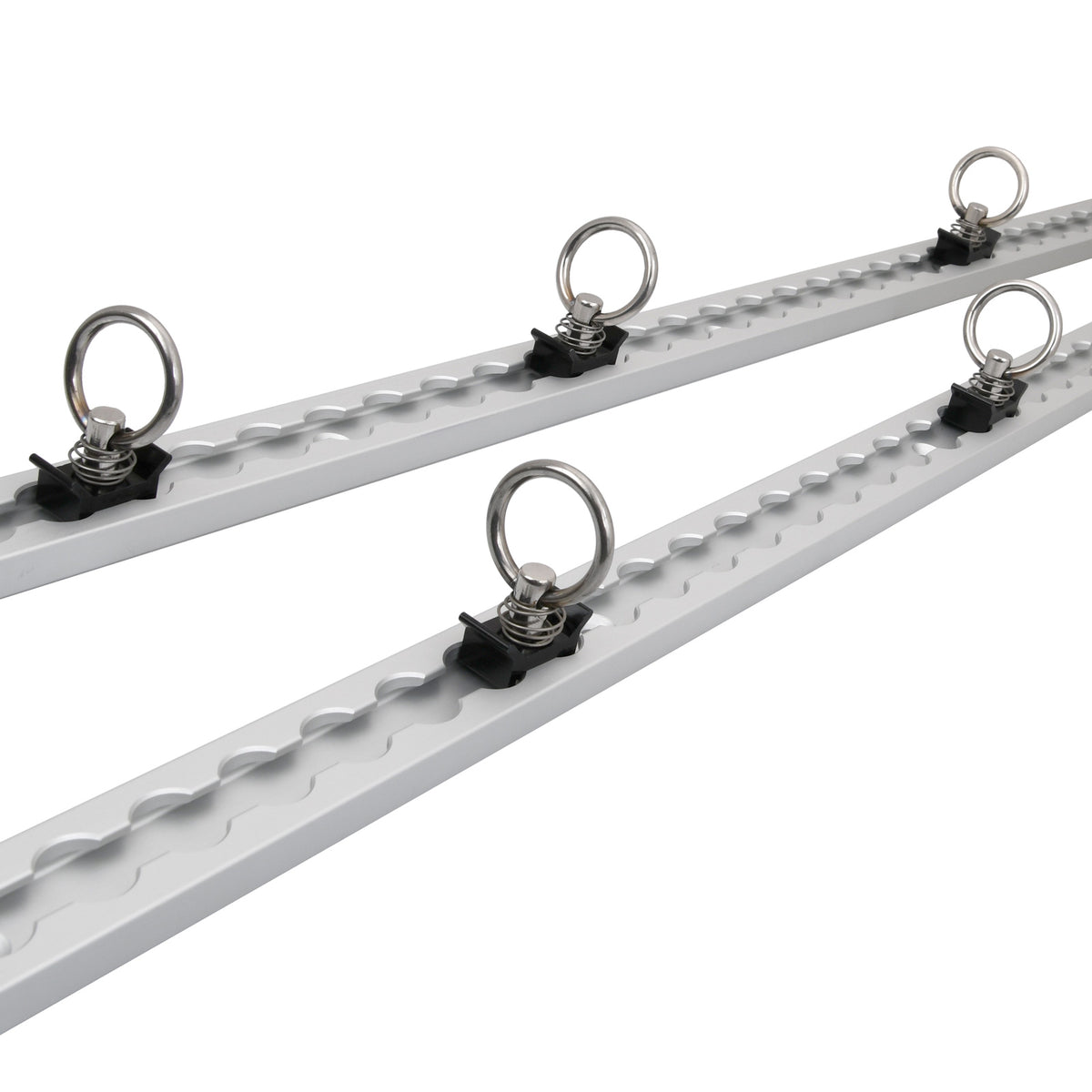 1M 2Tracks L Track Anchor 4Rings Tie Down Lashing Point Kit  Heavy Duty