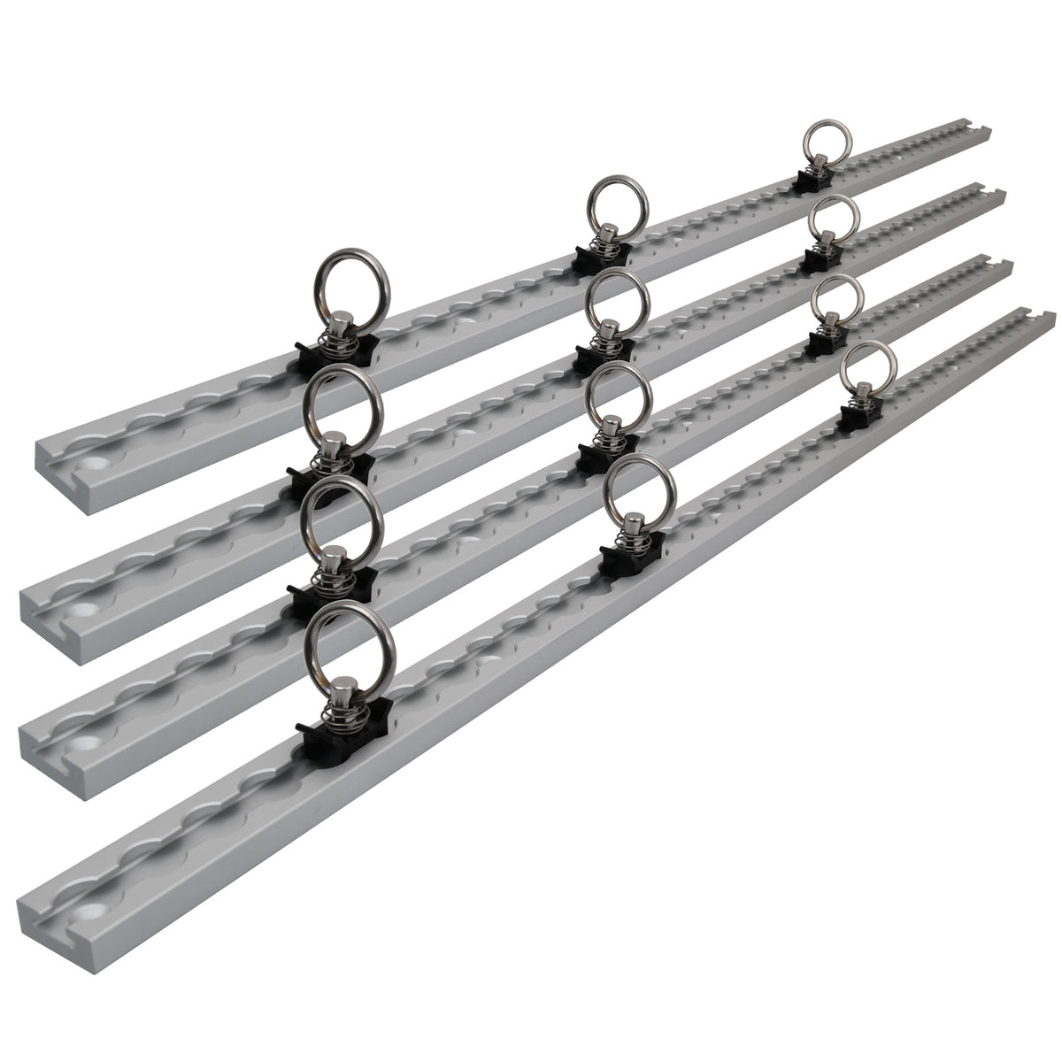 Heavy Duty 1M L Track Anchor Tie Down Lashing Point Kit ( 4 Tracks + 12 Rings )