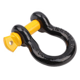 2 x Bow Shackles WLL 4.75 T Rated 19mm 4WD Recovery Tow Car Trailer Yellow