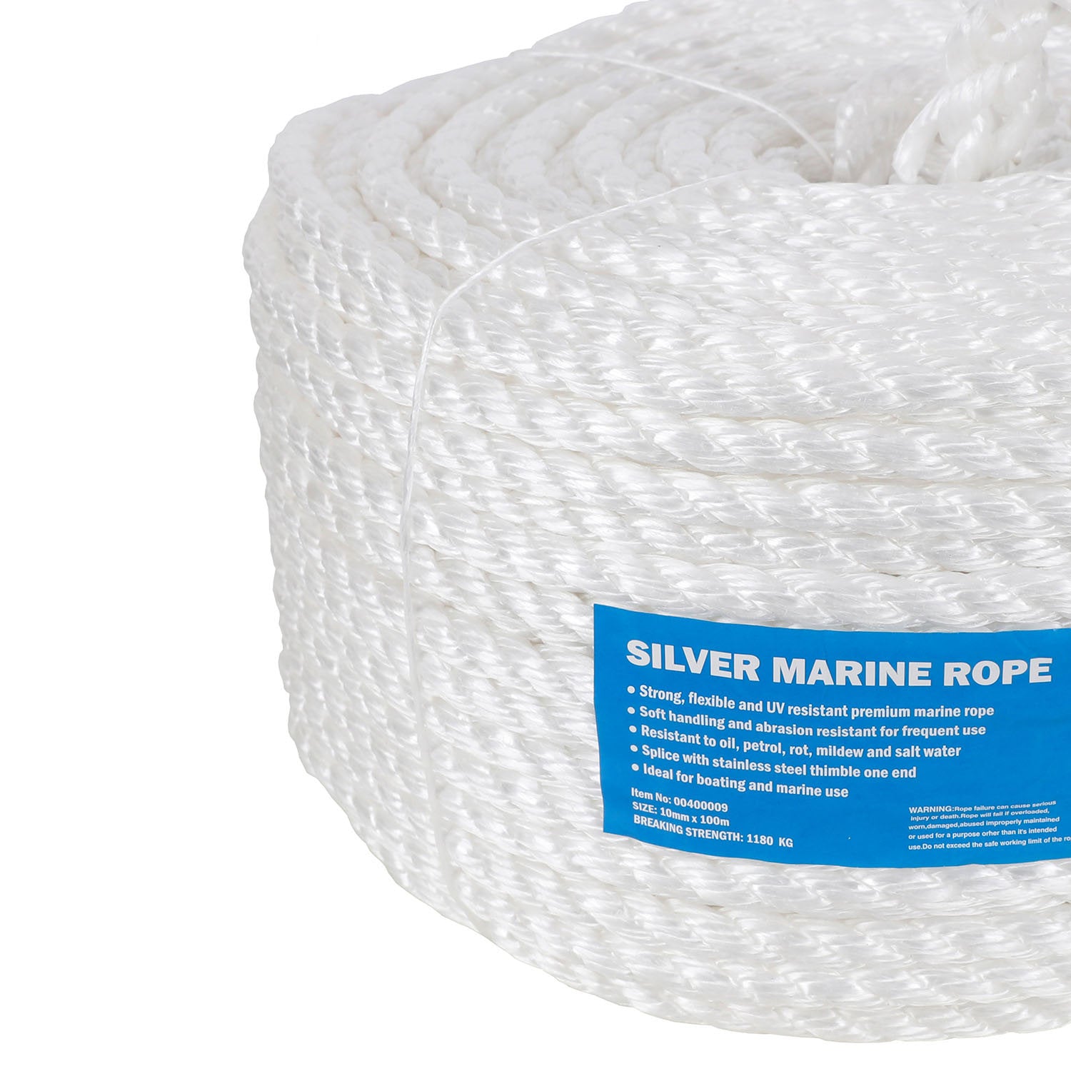 10mm x 100M Anchor Marine Rope Boat Mooring Line Stainless Steel Thimble