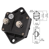 2x50A AMP Marine Circuit Breaker IP67 Waterproof 12V 24V Panel Mount Reset