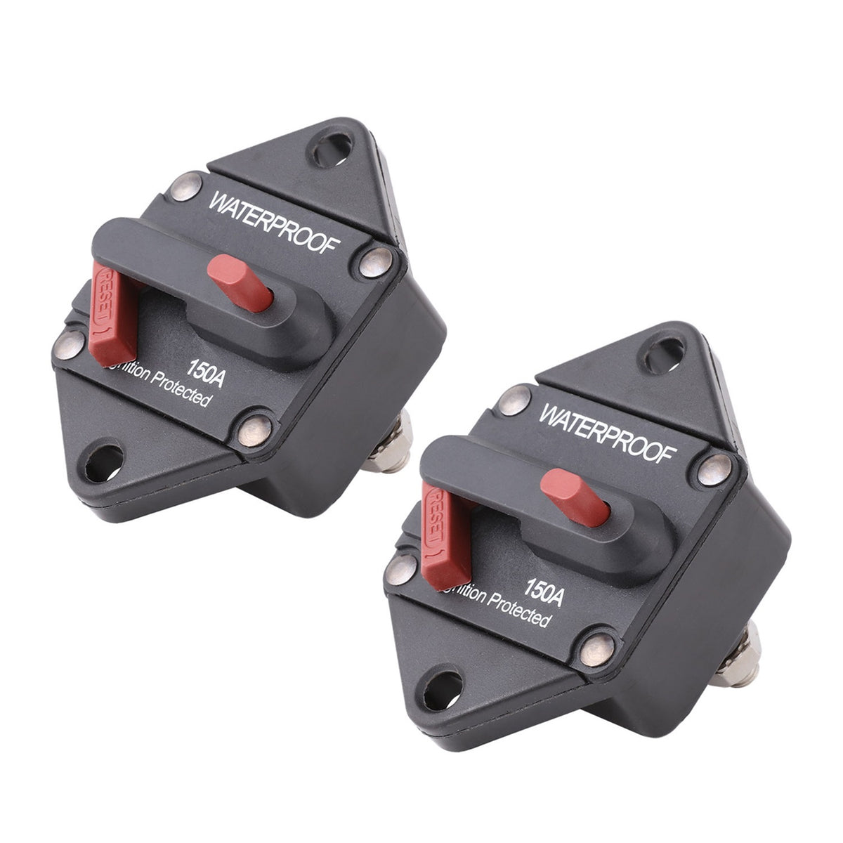 2x150A AMP Ankoron Circuit Breaker IP67 Waterproof 12V 48V Panel Mount Reset