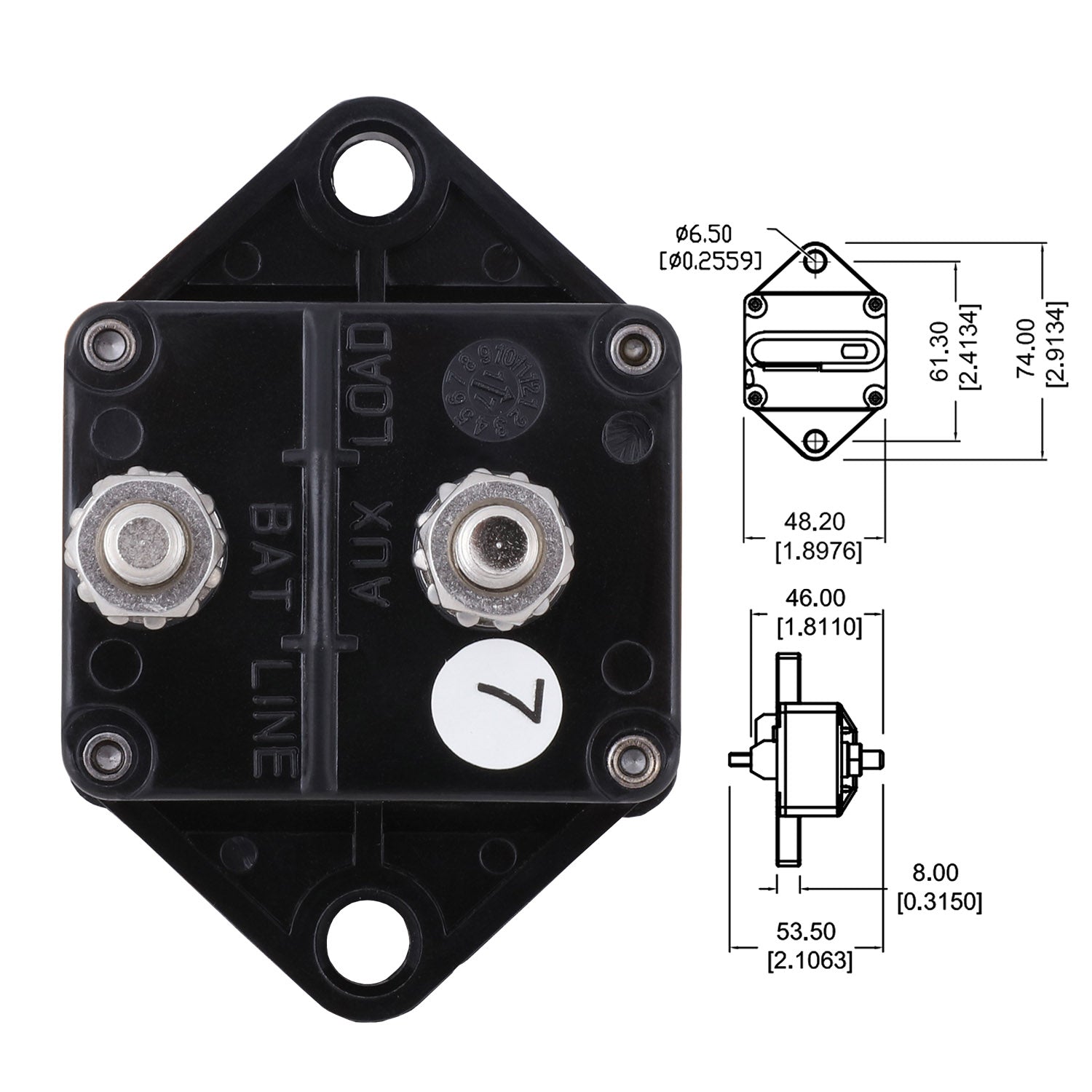 2x150A AMP Ankoron Circuit Breaker IP67 Waterproof 12V 48V Panel Mount Reset