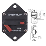 2x150A AMP Ankoron Circuit Breaker IP67 Waterproof 12V 48V Panel Mount Reset