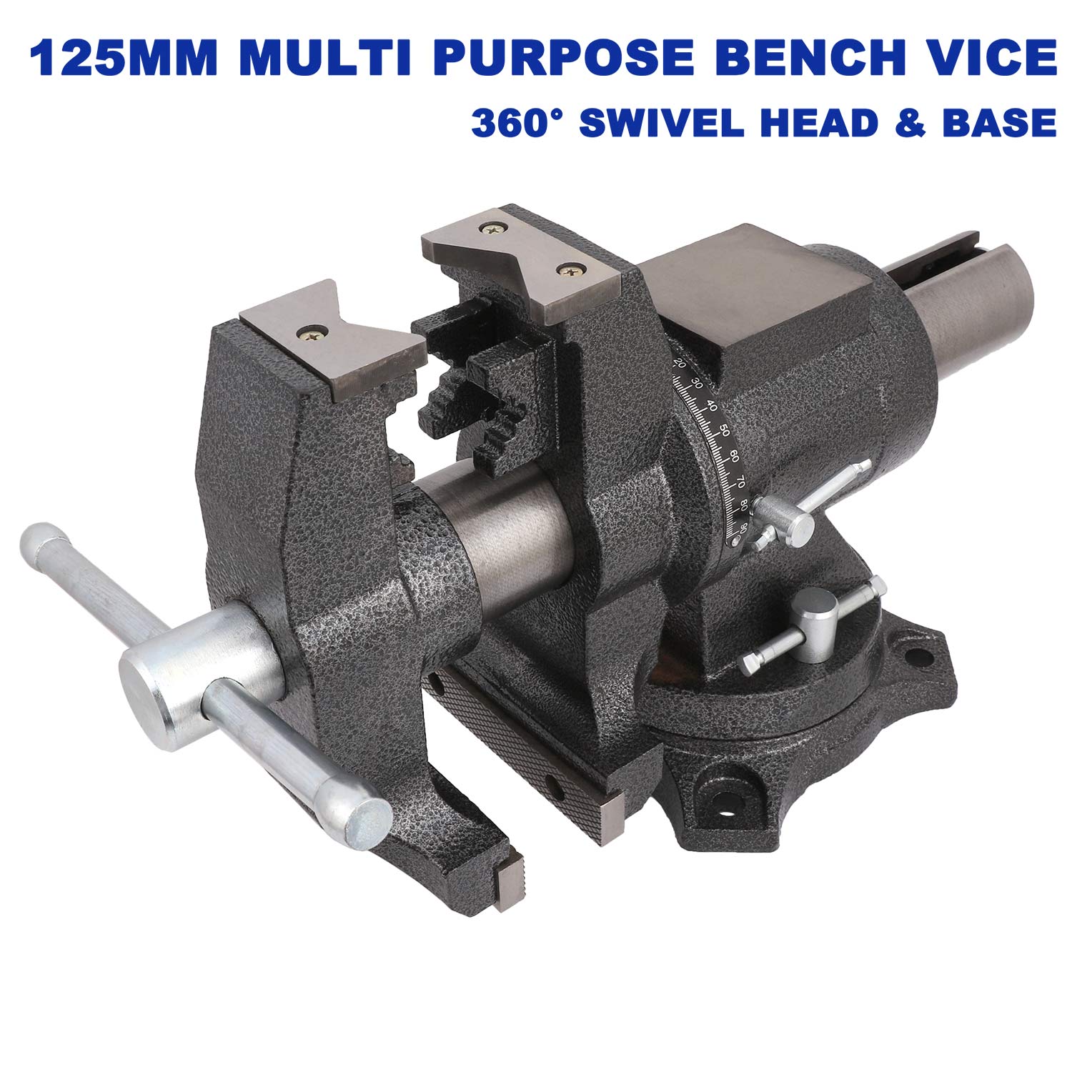 Pro 5" 125mm Multi Purpose Rotating Bench Vice 360° Swivel Base Head pipe Jaws