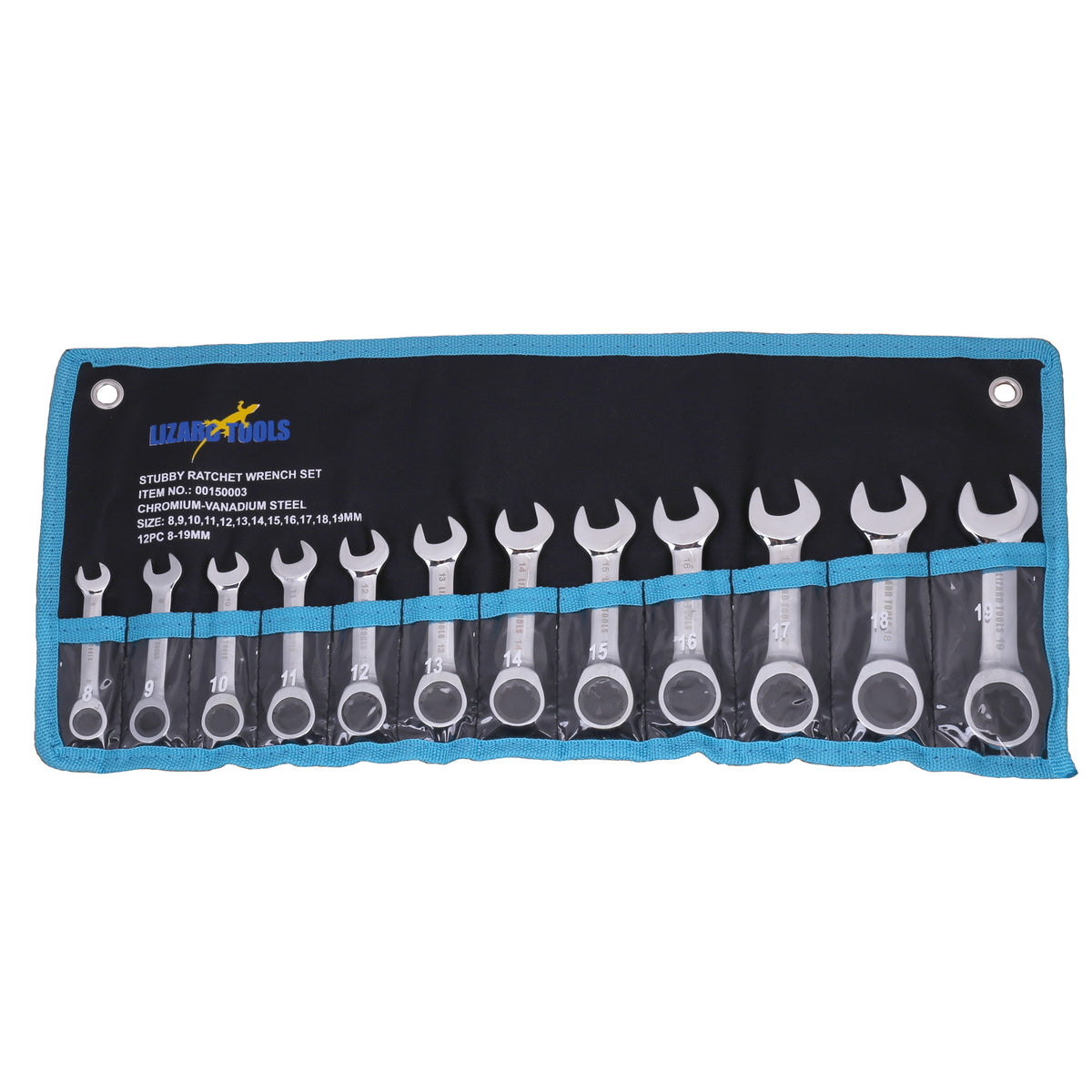 12 Pcs Trade Grade Stubby Ratchet Gear Wrench Spanner Set  CR-V 8 -19mm